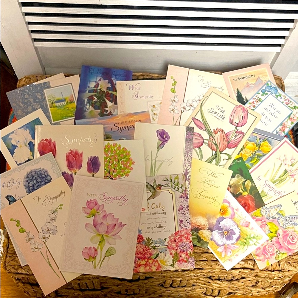 Floral Sympathy Cards Set